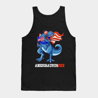 America USA 4th July T-Rex Gift Tank Top